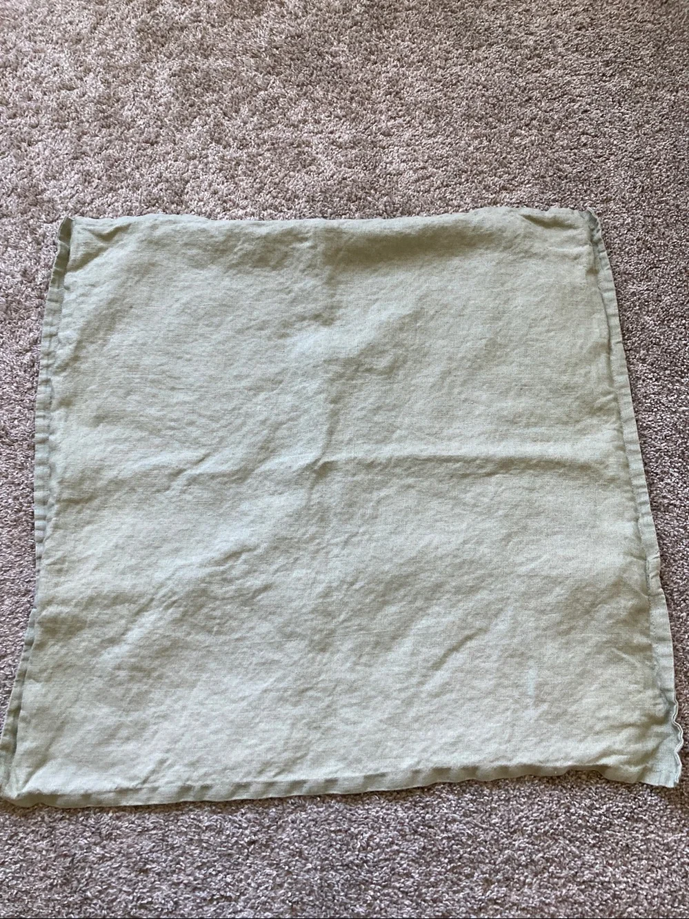 Ikea Aina 100% Linen Euro Square 2 Pillow shams covers Sage Green Minimalist